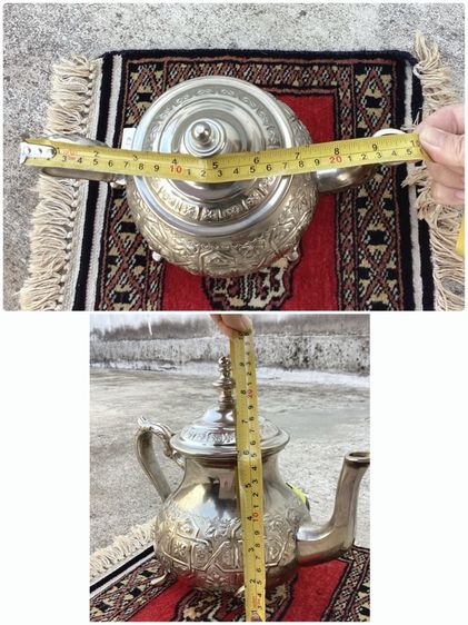 Antique Vintage Moroccan Silver-Plated Teapot รูปที่ 9