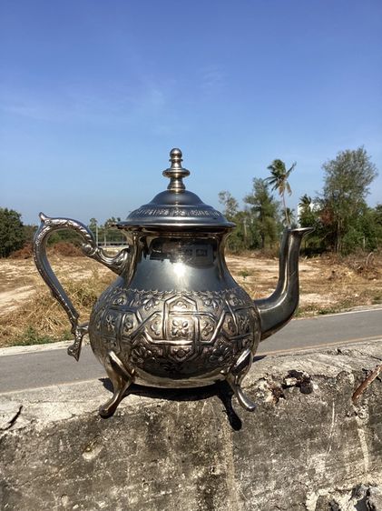 Antique Vintage Moroccan Silver-Plated Teapot รูปที่ 16