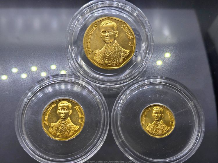 เหรียญทองคำ ครบชุด 3 ขนาด ที่ระลึกพระราชพิธีรัชมังคลาภิเษก รัชกาลที่ 9 ปี พ.ศ.2531 รูปที่ 3