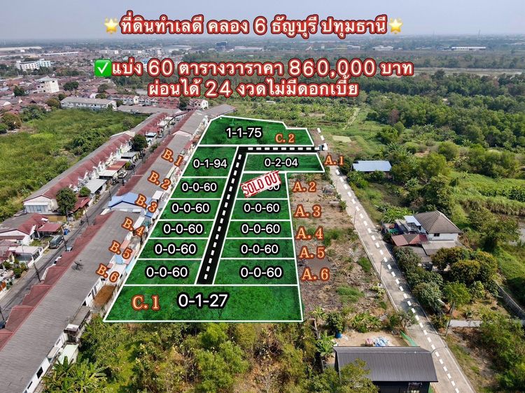 ที่ดินทำเลทอง ธัญบุรี คลอง 6 เหมาะลงทุน–สร้างบ้าน