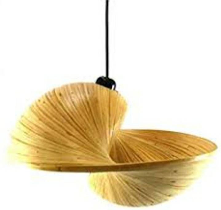 ขายโคมไฟเพดานไม้ไผ่ทรงเปลือกหอย งานแฮนด์เมดงานแฮนด์เมดจากวัสดุธรรมชาติ งานดีไซน์ขนาด 60 เซ็นติเมตร สลับสีลายธรรมชาติ ฿ 1,900 รูปที่ 2