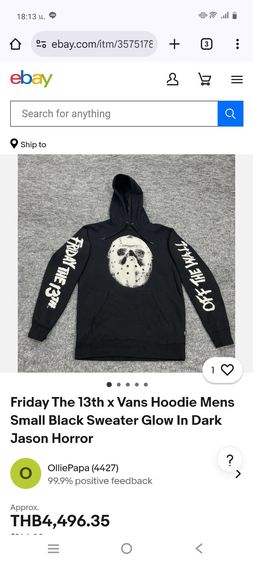 Vans HORROR Friday The13th
SIZE M แท้ในช็อปขาย8000 รูปที่ 10