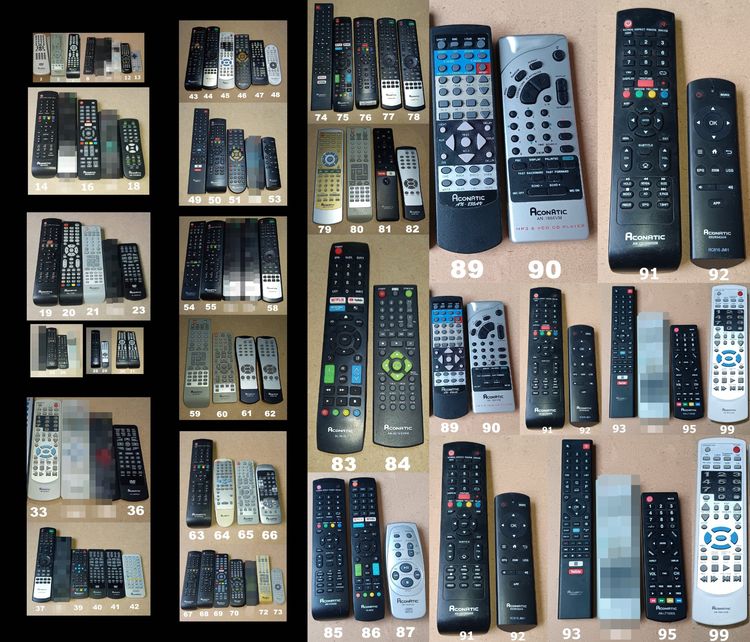 ACONATIC REMOTE (2-99) รีโมท เครื่องเสียง DVD VCD CD TAPE VDO LASER DISC BLU RAY KARAOKE TV