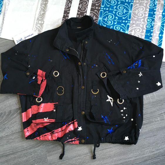เสื้อแจ็คเก็ตวินเทจ GGPX สไตล์ Street Punk งานเกาหลี ดีไซน์เท่ไม่ซ้ำใคร สภาพนางฟ้า รูปที่ 5