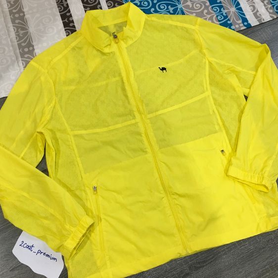 แขนยาว เสื้อแจ็คเก็ต | เสื้อคลุม อื่นๆ เสื้อกอล์ฟมือสอง PALM SPRINGS สีเหลืองนีออน ระบายอากาศดีเยี่ยม สภาพใหม่กริบ