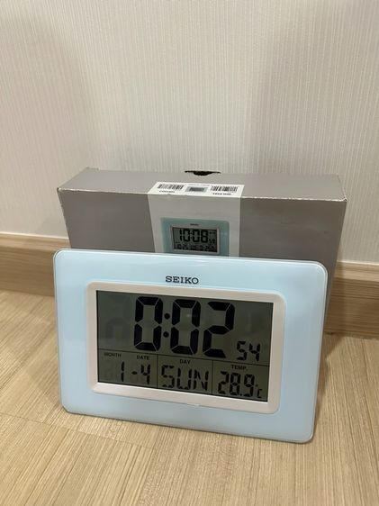นาฬิกาดิจิทัล SEIKO CLOCKS QHL058L 7X10 นิ้ว สีฟ้า มือหนึ่ง ของแท้ ไม่มีตำหนิ ไม่เคยใช้
