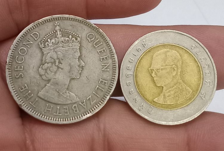 3013-เหรียญควีนอลิสเบสที่ 2 ราคา 1 ดอลล่าห์ ฮ่องกง ปี1960 รูปที่ 6