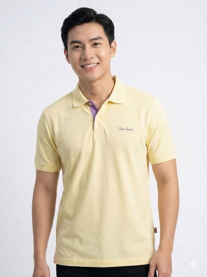 เหลือง แขนสั้น เสื้อโปโล Pierre Cardin Polo Shirt XXL Authentic  Like New 145 THB