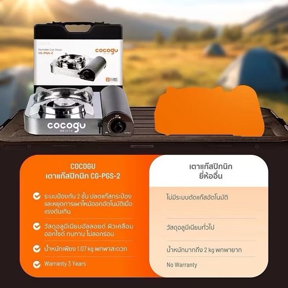 เตาแก๊สพกพา cocogu รุ่น CG-PGS-2 รูปที่ 6