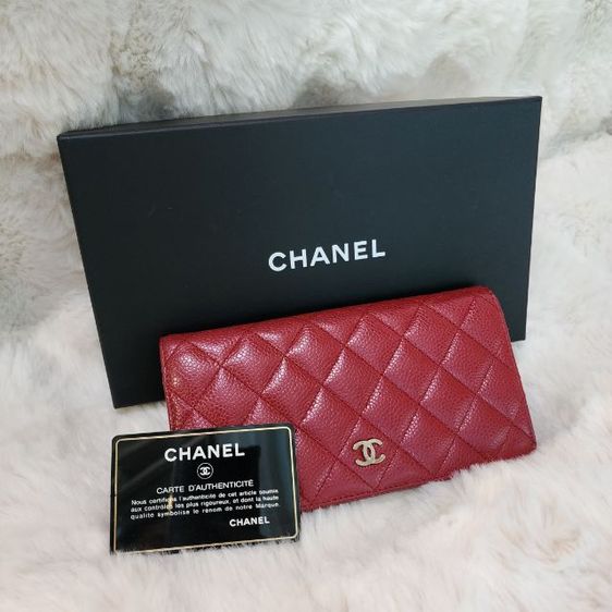 ไม่ระบุ แดง หนังแท้ อื่นๆ CHANEL Bi-fold Wallet Caviar Halo 18 
มือสอง ทรงดี หนังป่องสวย