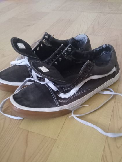 Vans old school พื้น gum แถบ ขาว 