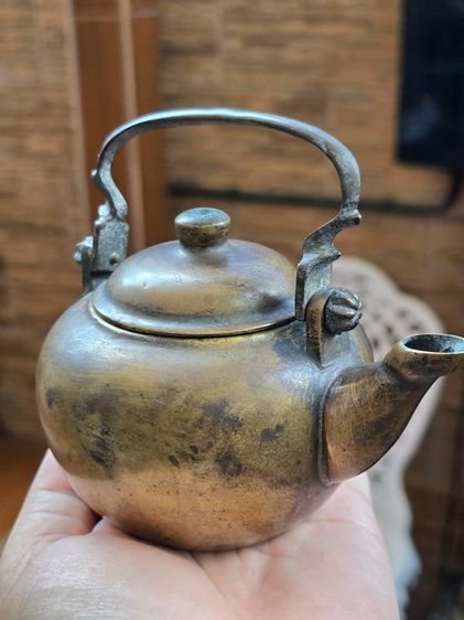 กาน้ำชาจีนทองเหลืองโบราณ  รูปที่ 11