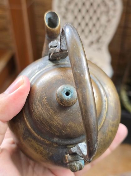 กาน้ำชาจีนทองเหลืองโบราณ  รูปที่ 8