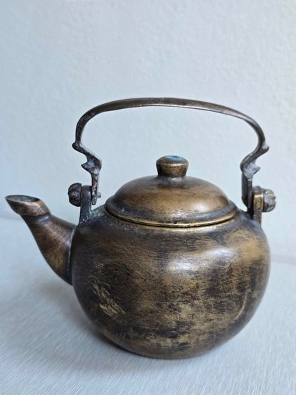 กาน้ำชาจีนทองเหลืองโบราณ  รูปที่ 5