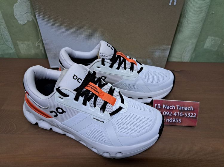 รองเท้าวิ่ง On Running ผู้หญิง ขาว ขายรองเท้า On Cloudrunner 2 women's 7.5