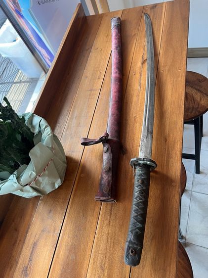 ดาบญี่ปุ่นโบราณพร้อมฝักหนัง รูปที่ 3