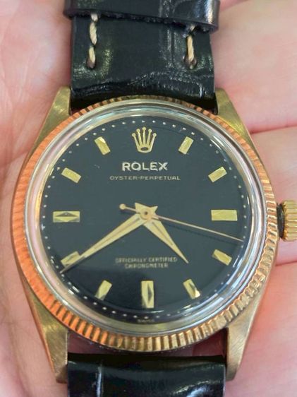 vintage rolex6567เรือนทอง9kชนาด34มมเครื่องผีเสื้อออโต้หน้าเขียนใหม่