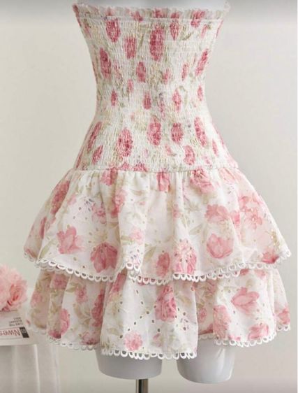 เดรสลายดอกสม็อคเอว S รูปที่ 4