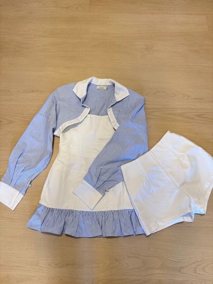 ส่งต่อชุดเวียดนามแบรนด์ Ameliee เซ็ต3ชิ้น🩵  รูปที่ 3