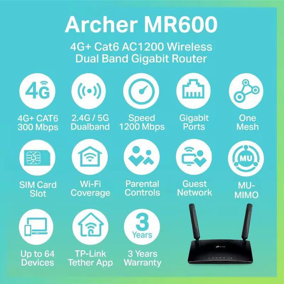 TP-Link Archer MR600 เราเตอร์ใส่ซิม 4G รูปที่ 4