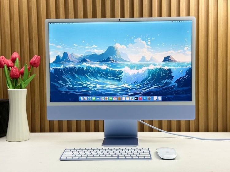 iMac 24-inch M4 2024 Two ports Ram16GB SSD256GB CPU8-Core GPU8-Core 2Ports Blue apple care 2 August 2026