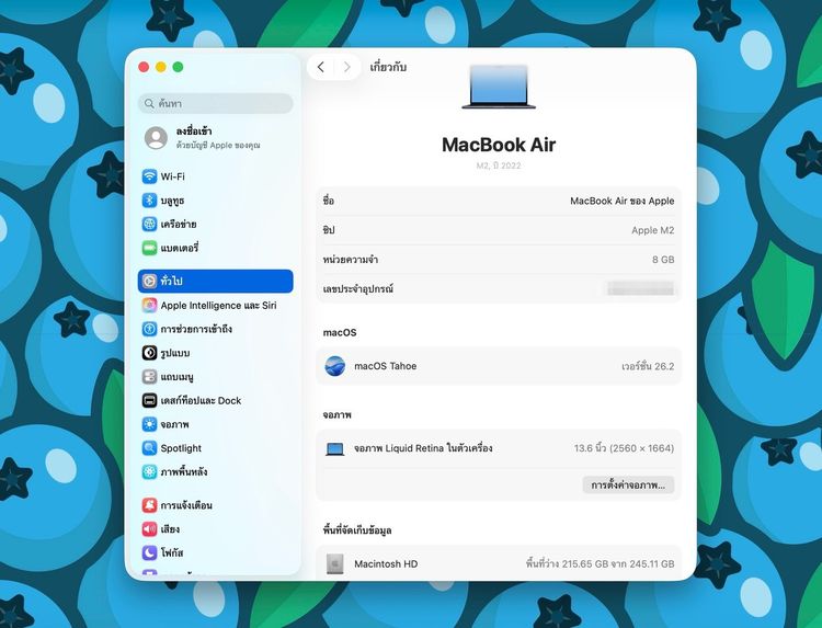 MacBook Air 13.6-inch M2 2022 Ram8GB SSD256GB Midnight รูปที่ 12