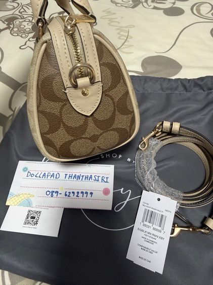 coach Mini Rowan Satchel In Blocked Signature Canvas  รูปที่ 3