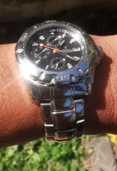 VTG.Festina Multi-function f16242 men's sport quartz แแยบถ่าน เรือนใหญ่40-45มม.สายยาว มีช่องวันที่ สัปดาห์ 24ชม.และเดือน สายเลสตัน กันน้ำได้ รูปที่ 12