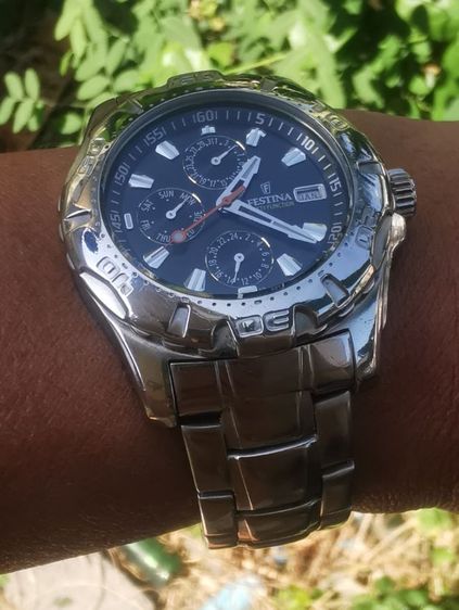 VTG.Festina Multi-function f16242 men's sport quartz แแยบถ่าน เรือนใหญ่40-45มม.สายยาว มีช่องวันที่ สัปดาห์ 24ชม.และเดือน สายเลสตัน กันน้ำได้ รูปที่ 6