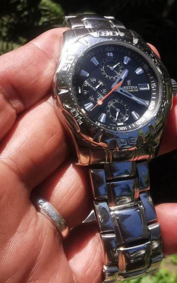 VTG.Festina Multi-function f16242 men's sport quartz แแยบถ่าน เรือนใหญ่40-45มม.สายยาว มีช่องวันที่ สัปดาห์ 24ชม.และเดือน สายเลสตัน กันน้ำได้ รูปที่ 7