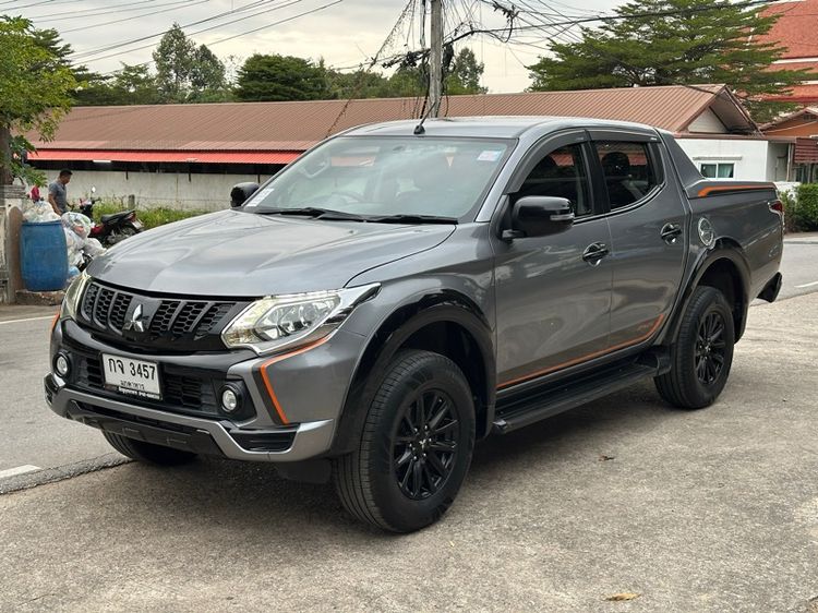 Mitsubishi Triton 2018 2.4 Plus Athlete Pickup ดีเซล ไม่ติดแก๊ส เกียร์อัตโนมัติ เทา