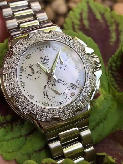 Tag Heuer F1 Top Quartz Chronograph Diamond Bezel  White MOP Dail CAC1310🇨🇭🇨🇭
  