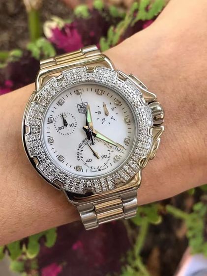 Tag Heuer F1 Top Quartz Chronograph Diamond Bezel  White MOP Dail CAC1310🇨🇭🇨🇭
   รูปที่ 4