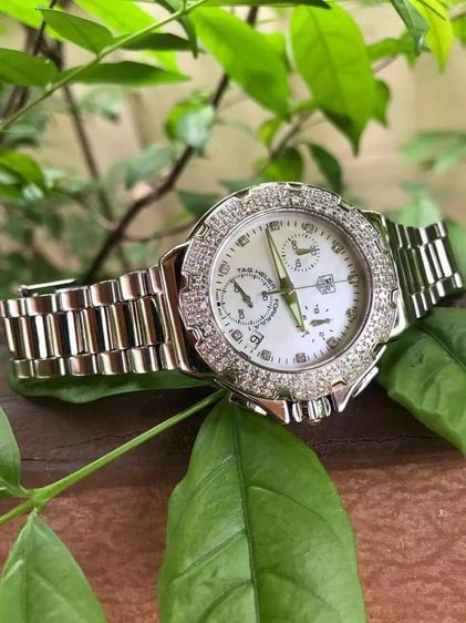 Tag Heuer F1 Top Quartz Chronograph Diamond Bezel  White MOP Dail CAC1310🇨🇭🇨🇭
   รูปที่ 8