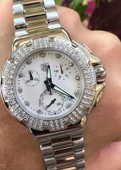 Tag Heuer F1 Top Quartz Chronograph Diamond Bezel  White MOP Dail CAC1310🇨🇭🇨🇭
   รูปที่ 2