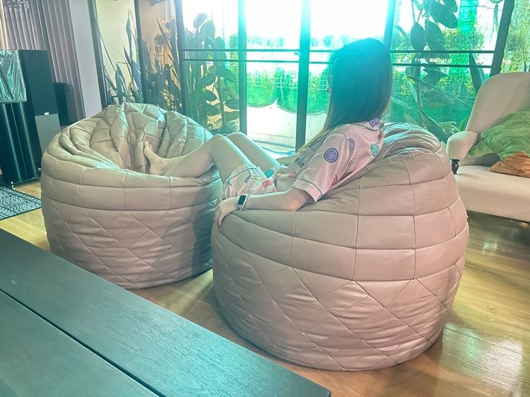 Bean Bag Chair Sofa Genuine Leather  โซฟาบีนแบ็คหนังแท้