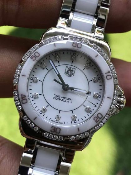 Tag Heuer F1 Quartz White Ceramic Full Diamond WAH 1313 (32mm.)🇨🇭🇨🇭  
 รูปที่ 3