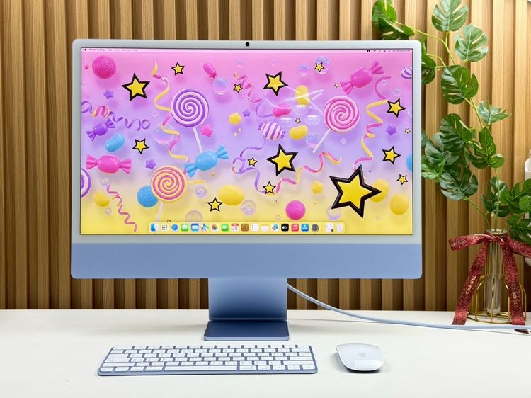 iMac 24-inch M4 2024 Two ports Ram16GB SSD256GB CPU8-Core GPU8-Core 2Ports Blue apple care 2 August 2026