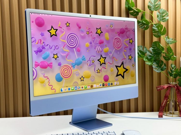 iMac 24-inch M4 2024 Two ports Ram16GB SSD256GB CPU8-Core GPU8-Core 2Ports Blue apple care 2 August 2026 รูปที่ 3