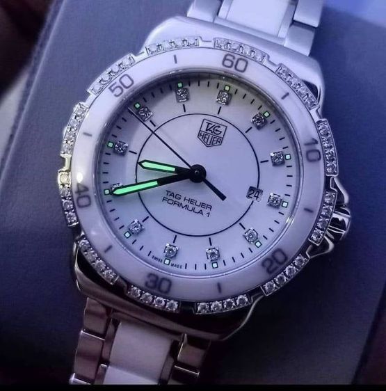Tag Heuer F1 Quartz White Ceramic Full Diamond WAH 1313 (32mm.)🇨🇭🇨🇭  
 รูปที่ 6
