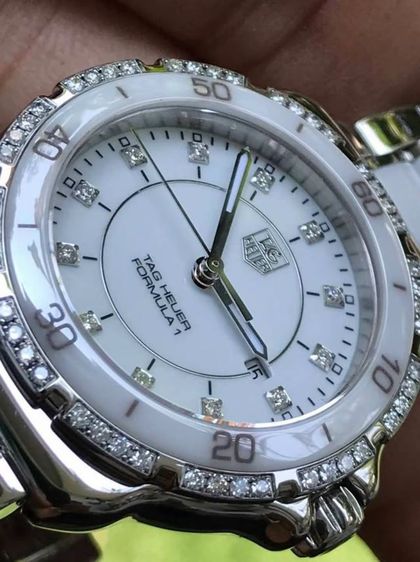 Tag Heuer F1 Quartz White Ceramic Full Diamond WAH 1313 (32mm.)🇨🇭🇨🇭  
 รูปที่ 4