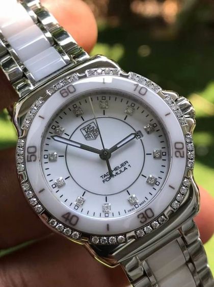 Tag Heuer F1 Quartz White Ceramic Full Diamond WAH 1313 (32mm.)🇨🇭🇨🇭  
 รูปที่ 7