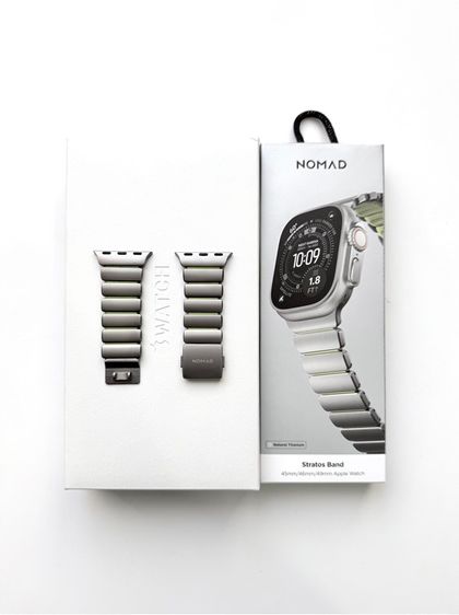 Apple Watch Ultra 2 สี Natural Titanium สาย Apple Titanium Milanese, Nike Sports Band, Nomad Stratos Band ครบกล่อง รูปที่ 6