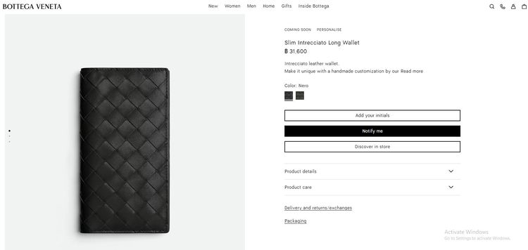 Bottega Slim Intrecciato Long Wallet