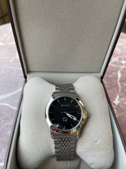 GUCCI G Timeless Black Dial Men’s Date Watch Original YA1264106 รูปที่ 3