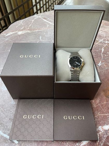 GUCCI G Timeless Black Dial Men’s Date Watch Original YA1264106 รูปที่ 2