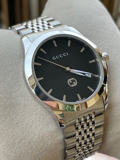 GUCCI G Timeless Black Dial Men’s Date Watch Original YA1264106 รูปที่ 5