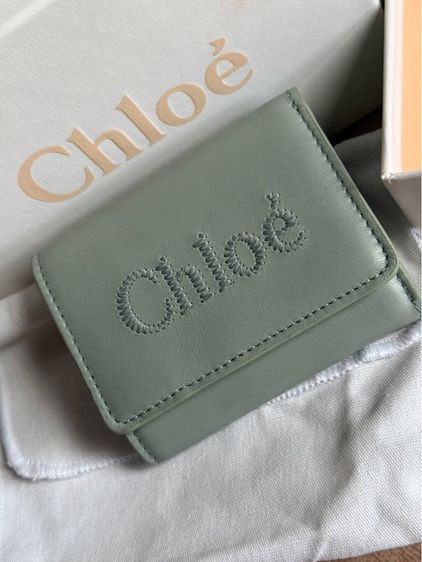  กระเป๋าสตางค์ Chloé Sense Compact Wallet in Faded Green 🌿