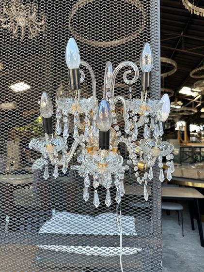 อื่นๆ โคมไฟ สไตล์วินเทจ ประดับคริสตัล โครงเหล็ก ถ้วยแก้ว 