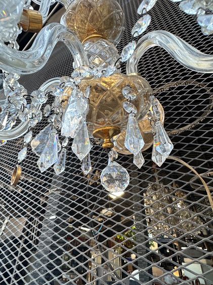 โคมไฟ สไตล์วินเทจ ประดับคริสตัล โครงเหล็ก ถ้วยแก้ว  รูปที่ 9